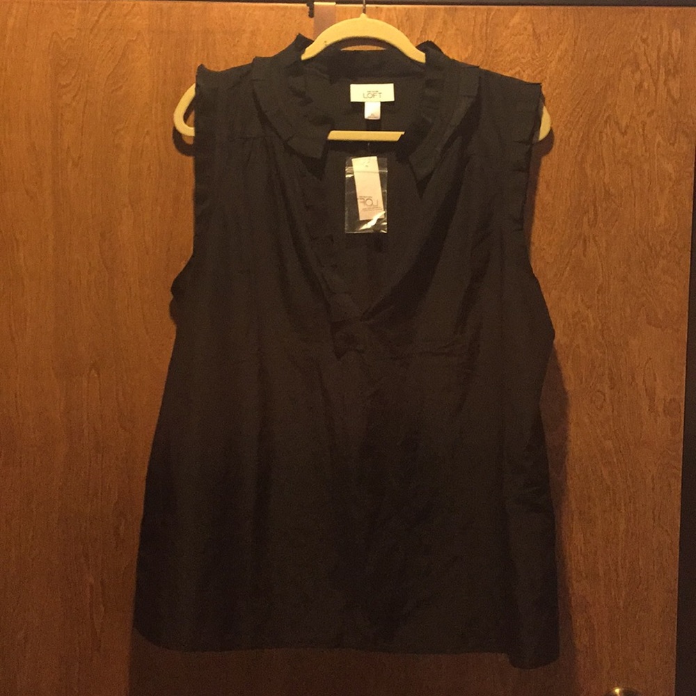 Black sleeveless blouse